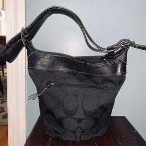 Coach Black Signature Bucket Bag